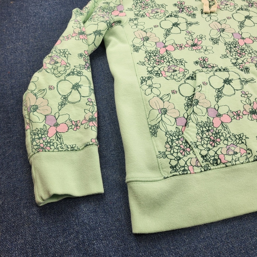 Life Is Good Womens Large Mint Green Floral Cotton Fleece Pullover Hoodie L - Picture 3 of 12